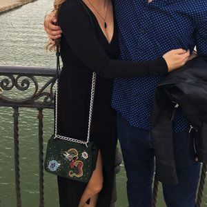 Forever 21 Black Long Sleeve Midi Wrap Dress